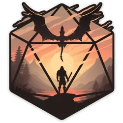 Crit Stones The Staredown d20 Sticker