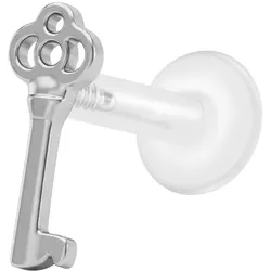 PTFE Labret mit Innengewinde + Titan-Aufsatz SCHLÜSSEL
