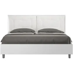 Itamoby Egos Annalisa 160x190 Doppelbett aus weißen Baits mit Kunstlederkissen