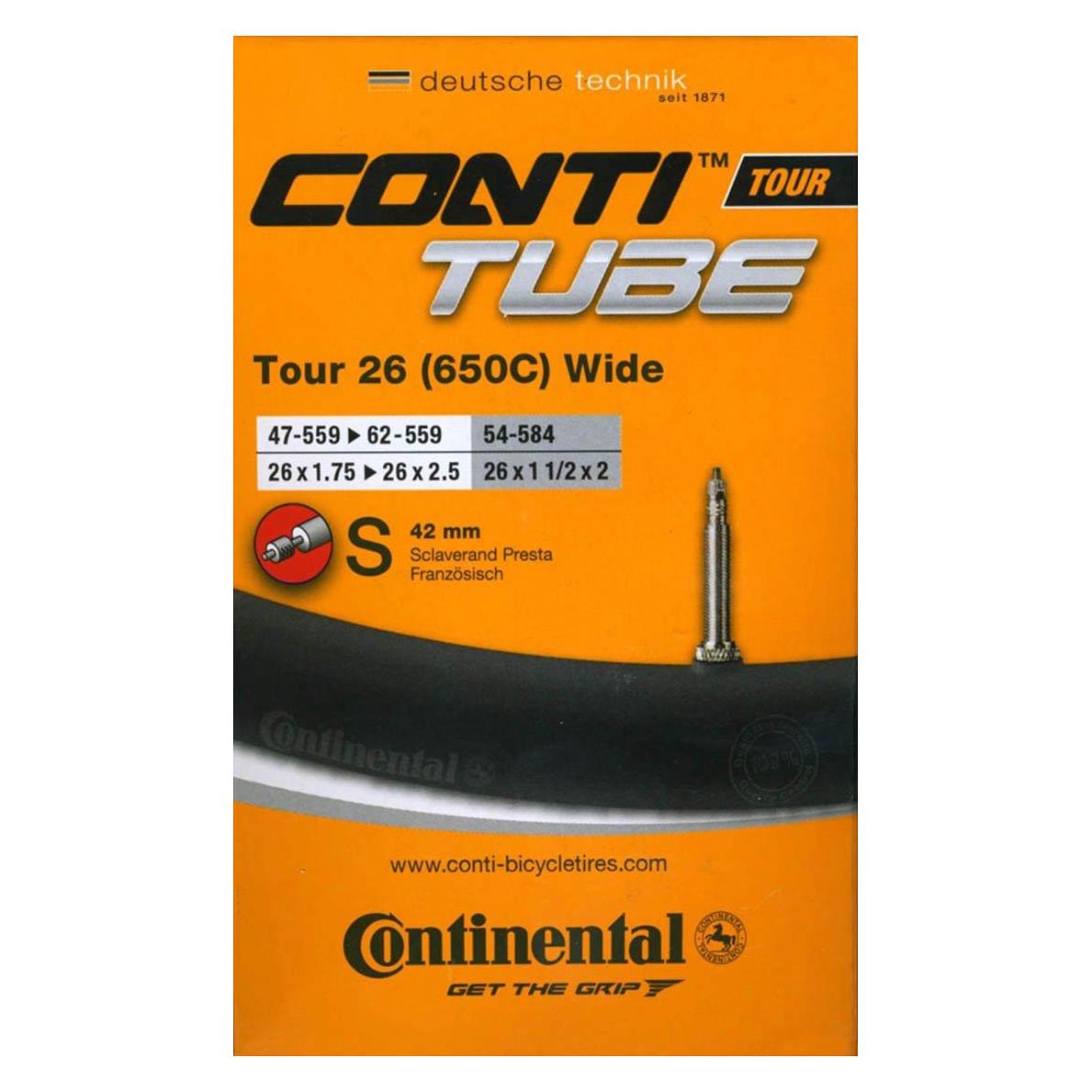 Continental Schlauch Tour 26" 47/62-559 wide Prestaventil (Presta (SV), 26", 42 mm) (CO0181591)