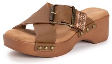 Women's Charlotte Sandal by MUK LUKS in Brown Crazy Horse (Size 9 M)