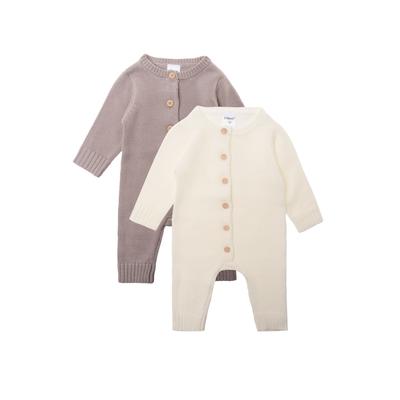 Overall LILIPUT, Mädchen, Gr. 68, EURO-Größen, braun (braun, weiß), 100% Baumwolle, lang, Overalls Overall, aus weichem Material