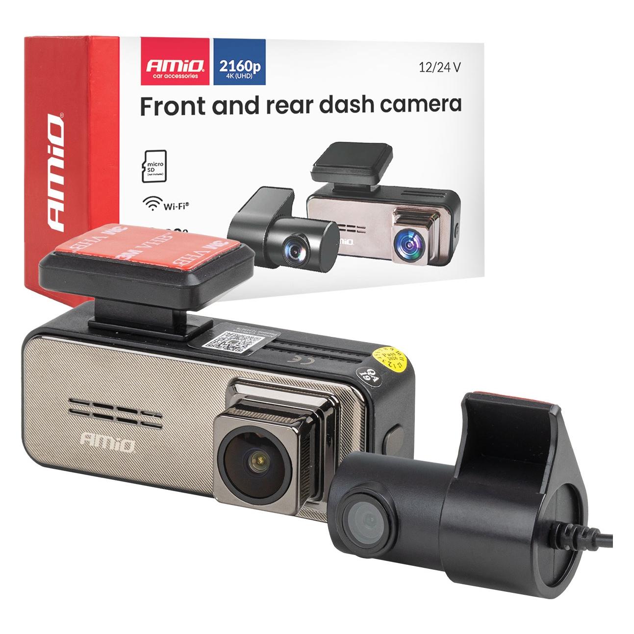 Amio Wideorejestrator Wideorejestrator samochodowy 4k + 2k wlan 512 gb wifi uhd amio-04801 (WLAN, 4K) (69849430)