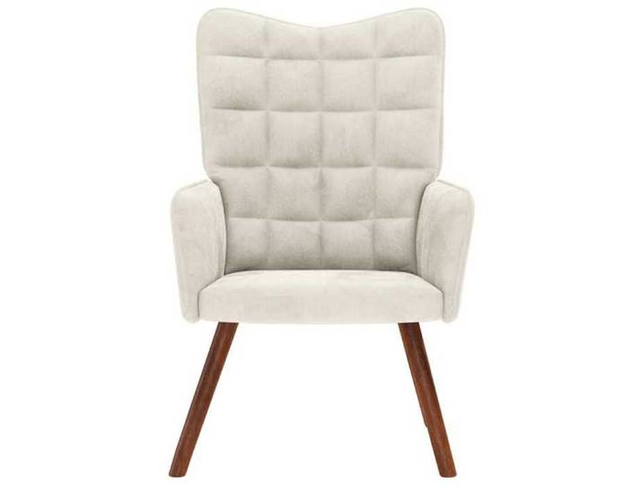 NEUF Fauteuil simple/TV - BURKE - Chaise salon - crème velours LL5070