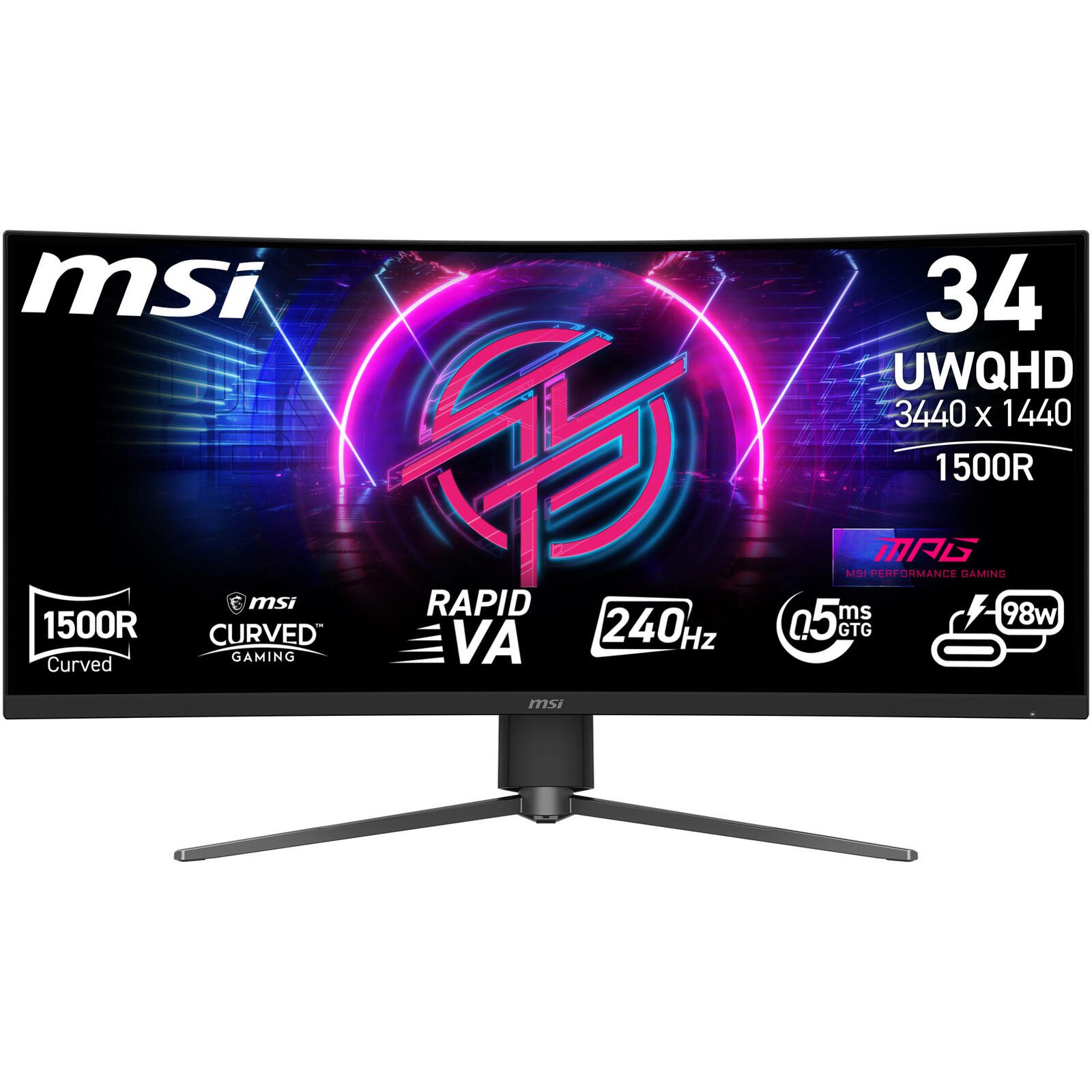 MSI MPG 346CQRFDE X24 Curved Gaming Monitor 86,4 cm (34") 9S6-3DD94M-002