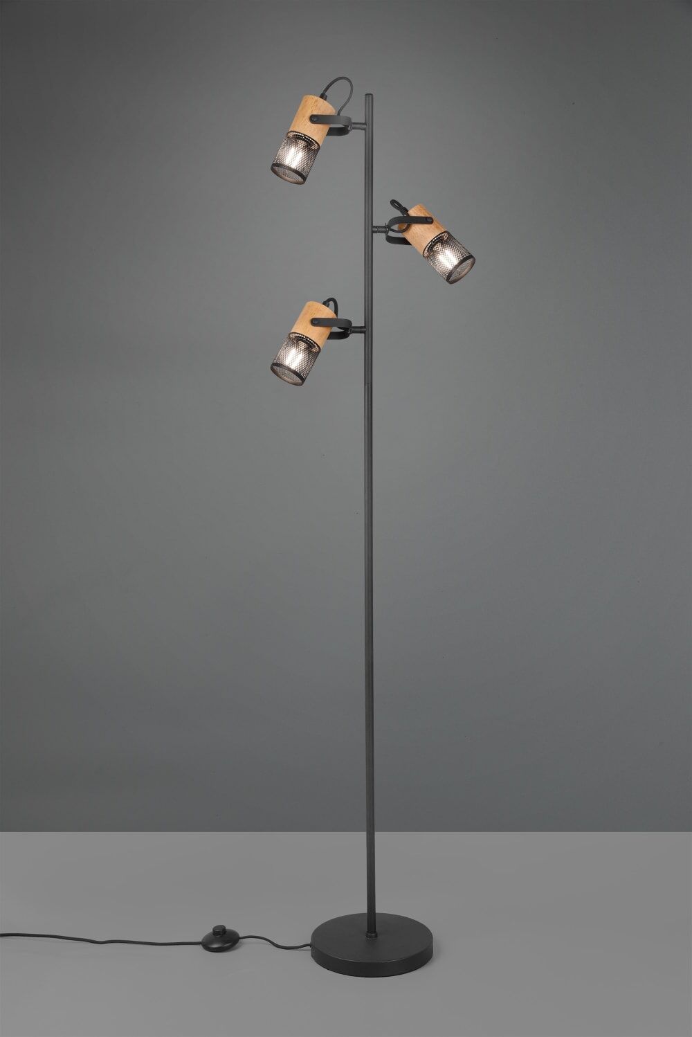 Trio Lighting Lampadaire 3xe14 noir mat Noir 23x150x23cm