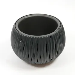 Blumentopf Pflanzgefäß mit Innentopf anthrazit Kunststoff H 16.1 x Ø 23.8 cm