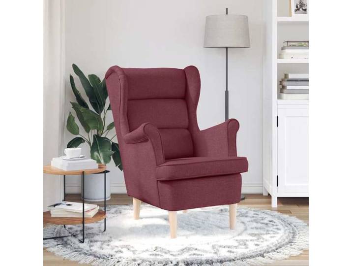 NEUF Fauteuil relax - BURKE - Chaise simple - rouge bordeaux 74x84x100 cm tissu LL4478