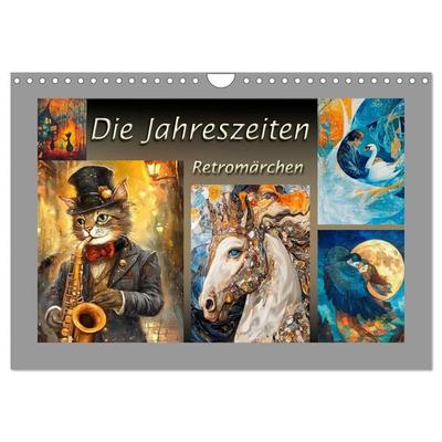 Die Jahreszeiten. Retromärchen (Wandkalender 2026 DIN A4 quer), CALVENDO Monatskalender