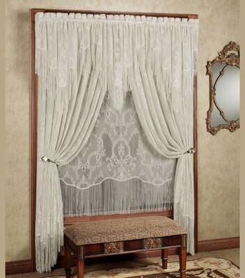 Touch of Class Queens Lace Tailored Panel, 56 x 95, Antique Gold