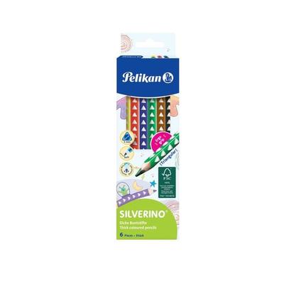 Pelikan Buntstifte SILVERINO dreieckig dick, 6er Set