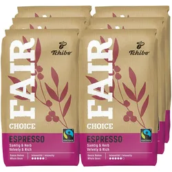 Tchibo - Fair Choice Espresso - 6x 1 kg Ganze Bohne - Intensität: 5/6