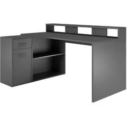 trendteam Schreibtisch Gamer Dekor Grau Anthrazit