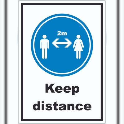 HB-Druck Keep distance Symbol und Text Aufkleber A7 (74x105mm)