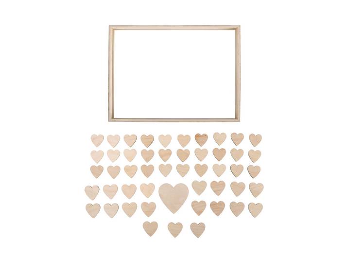 Rayher Holz-Gästebuch mit Herzen zum Stellen FSC Mix 35 × 26 × 4 cm