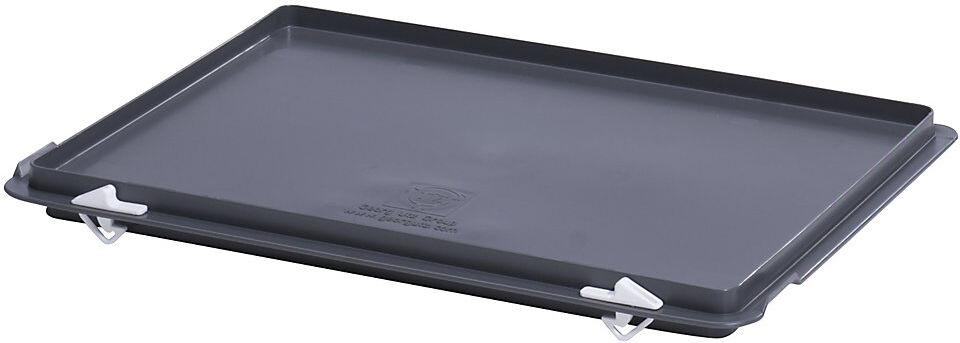kaiserkraft Scharnierdeckel für Euro-Stapelbehälter, dunkelgrau, VE 2 Stk, LxB 400 x 300 mm