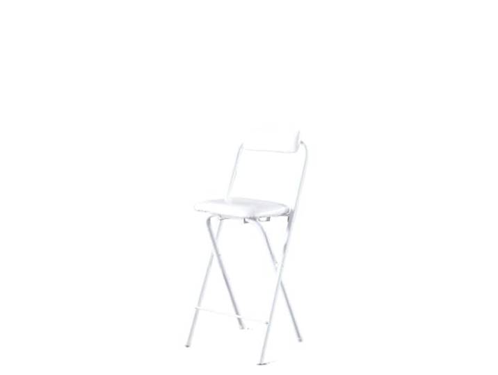 Hocker Klappbar Tragbare Klappbare Barstühle Mit Hohem Fuß Und Thekenstuhl Mit Rückenlehne, kompaktem Empfangs- und Angelsitz, leicht(White-55cm)