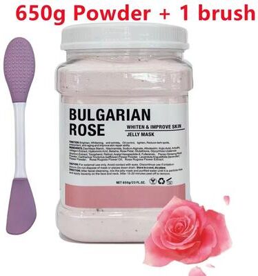Inspired Finds 650g Chamomile Hyaluronic Acid Facial Moisturizing Jelly Mask Powder With Silicone Brush rose