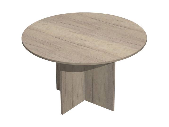 Table ronde de réunion Pronto 120 cm - Pied croix - Chêne Canadien