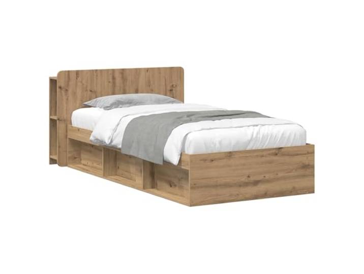 PUGYNBK Artisan Bettrahmen mit Aufbewahrung, Eiche Robustes Holz, untere Schubladen, feste Leisten, einfache Montage, modernes Design