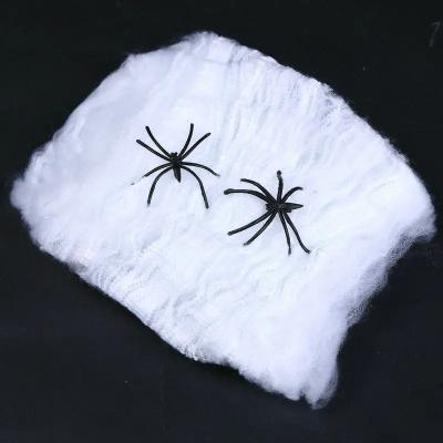 Uplifted Finds Halloween Artificial Spider Web Stretchy Cobweb Props With Fake Spiders white