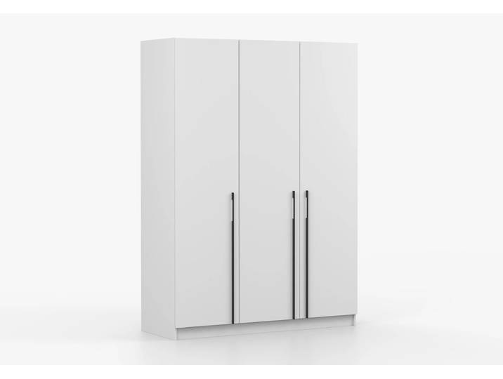 Drehtürenschrank ROSA 3D 150 cm Weiß Weiß Schwarz