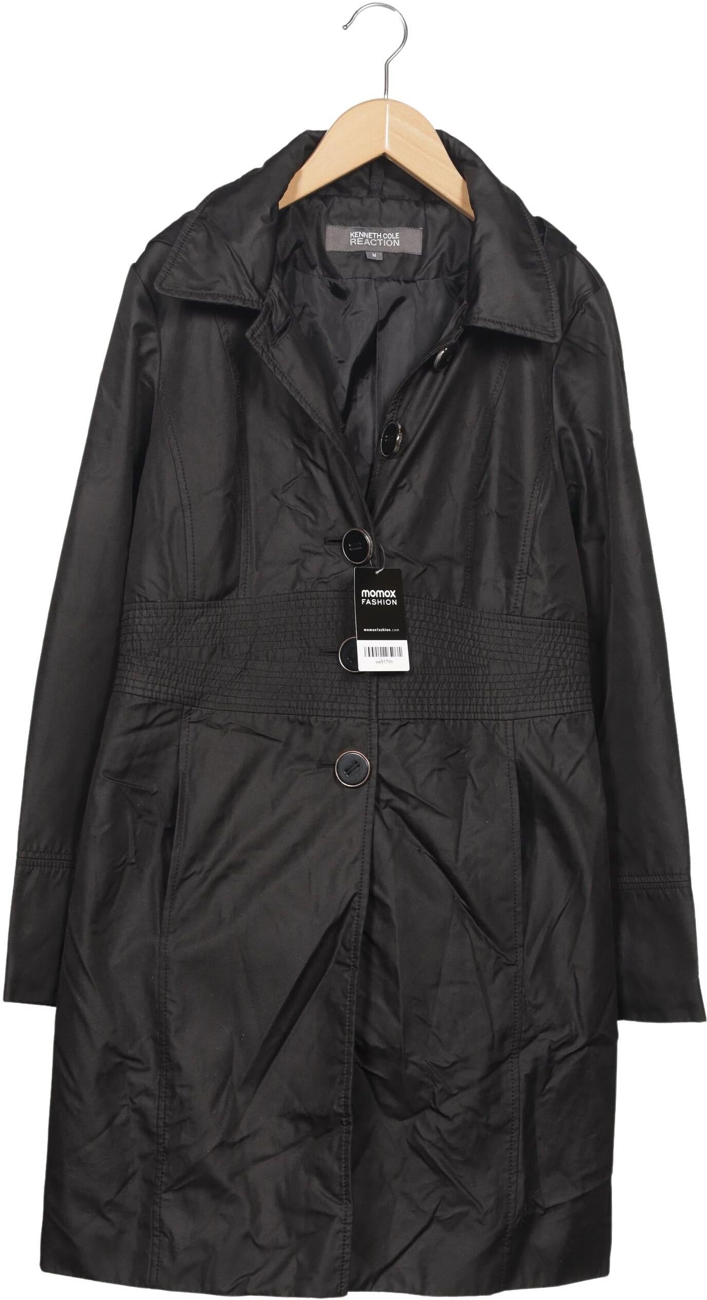 Kenneth Cole Damen Mantel, Schwarz, Gr. M, Synthetik - Second Hand