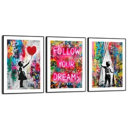 Reinders Wandbild Streetart Colourful 3tlg. Holz Bunt