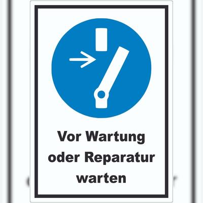 HB-Druck Vor Wartung oder Reparatur freischalten Aufkleber A1 (594x841mm)