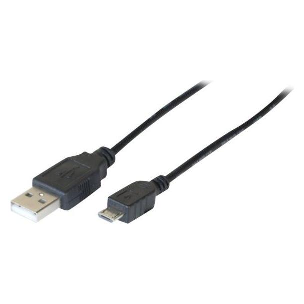 Exertis Connect Micro USB Kabel 2.0, schwarz, 0,5 m Micro USB Kabel für Smartphones und Tablets (0.50 m, USB 2.0) (EXC149690)