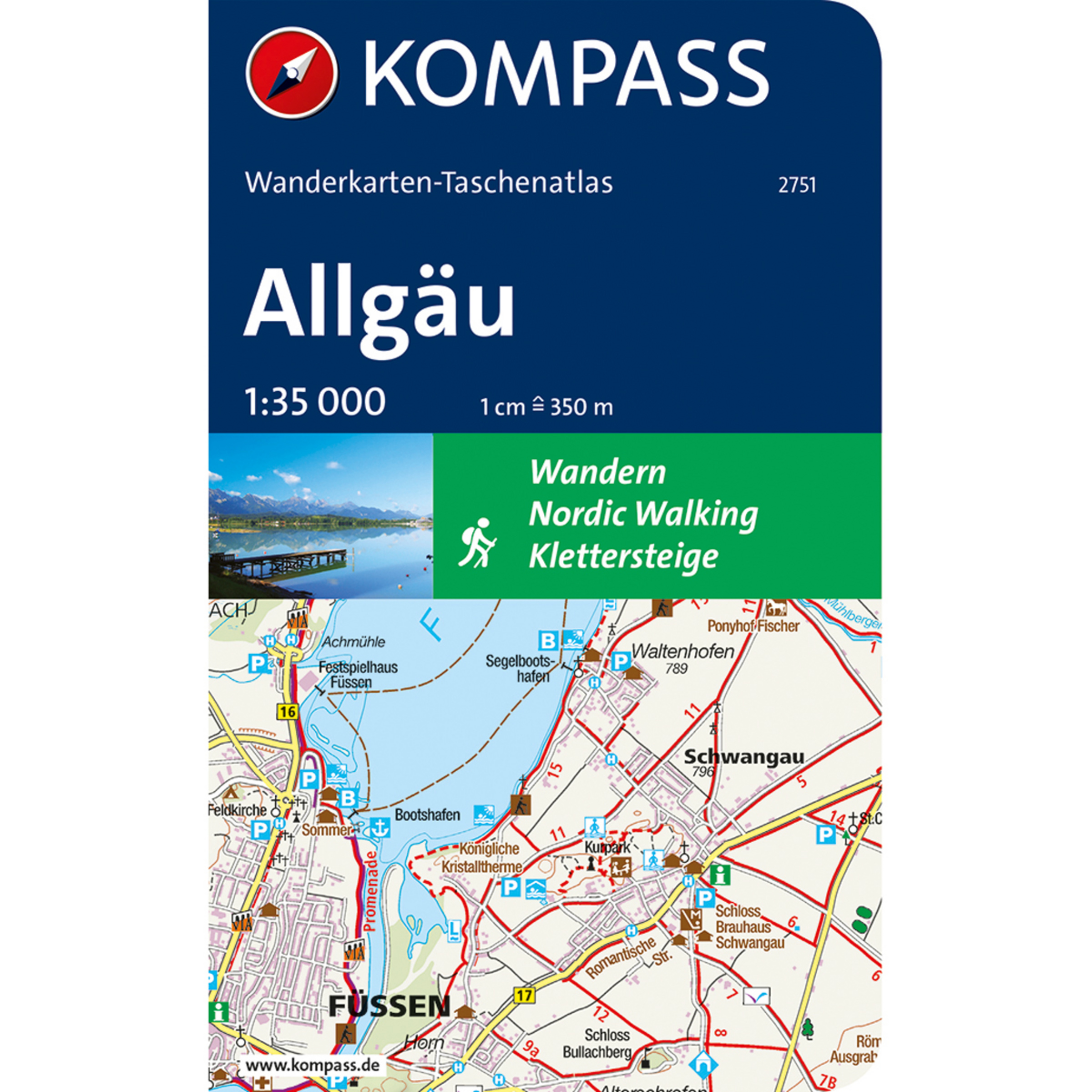 Kompass Verlag Wanderkarten-atlas Allgäu 2751 Topografische Karten