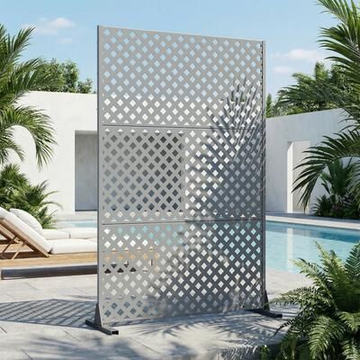 Dovelina Outdoor Rectangle Privacy Screens Metal Screen Fence Panel