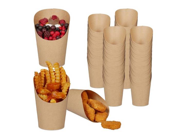 Relaxdays 500x Kraftpapier Becher