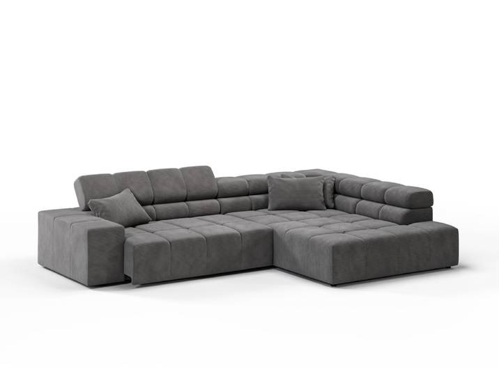 Candy Oregon Cord Ecksofa motorische Sitztiefenverstellung