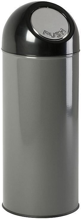 kaiserkraft Push-Mülleimer, Stahl, Volumen 55 l, verzinkter Innenbehälter, grau