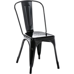 CLP Stapelstuhl Metall mit Lehne Benedikt, Bistrostuhl stapelbar für Gastronomie und Küche, Design-Stuhl robust belastbar bis 200 kg