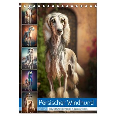 Persischer Windhund (Tischkalender 2026 DIN A5 hoch), CALVENDO Monatskalender