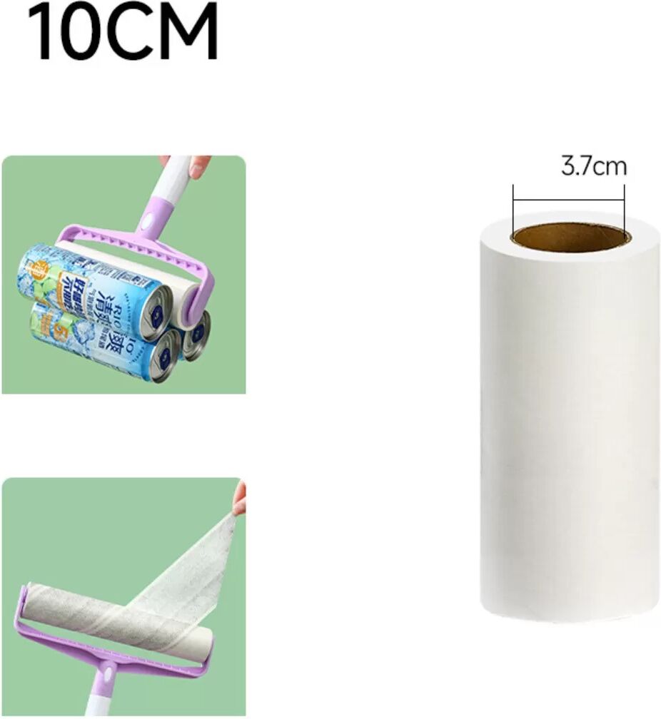 INF Recharges pour rouleau anti-peluches 10cm - feuilles peel-off ≈40/rouleau, adhésif thermofusible, blanc - pack de 4