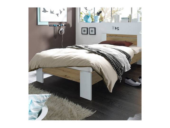 HTI-Living Futonbett Futonbett 140 x 200 cm Weiß/Artisaneiche (Stück, 1-tlg., 1 Bett ohne Lattenrost und Matratze), Bettgestell