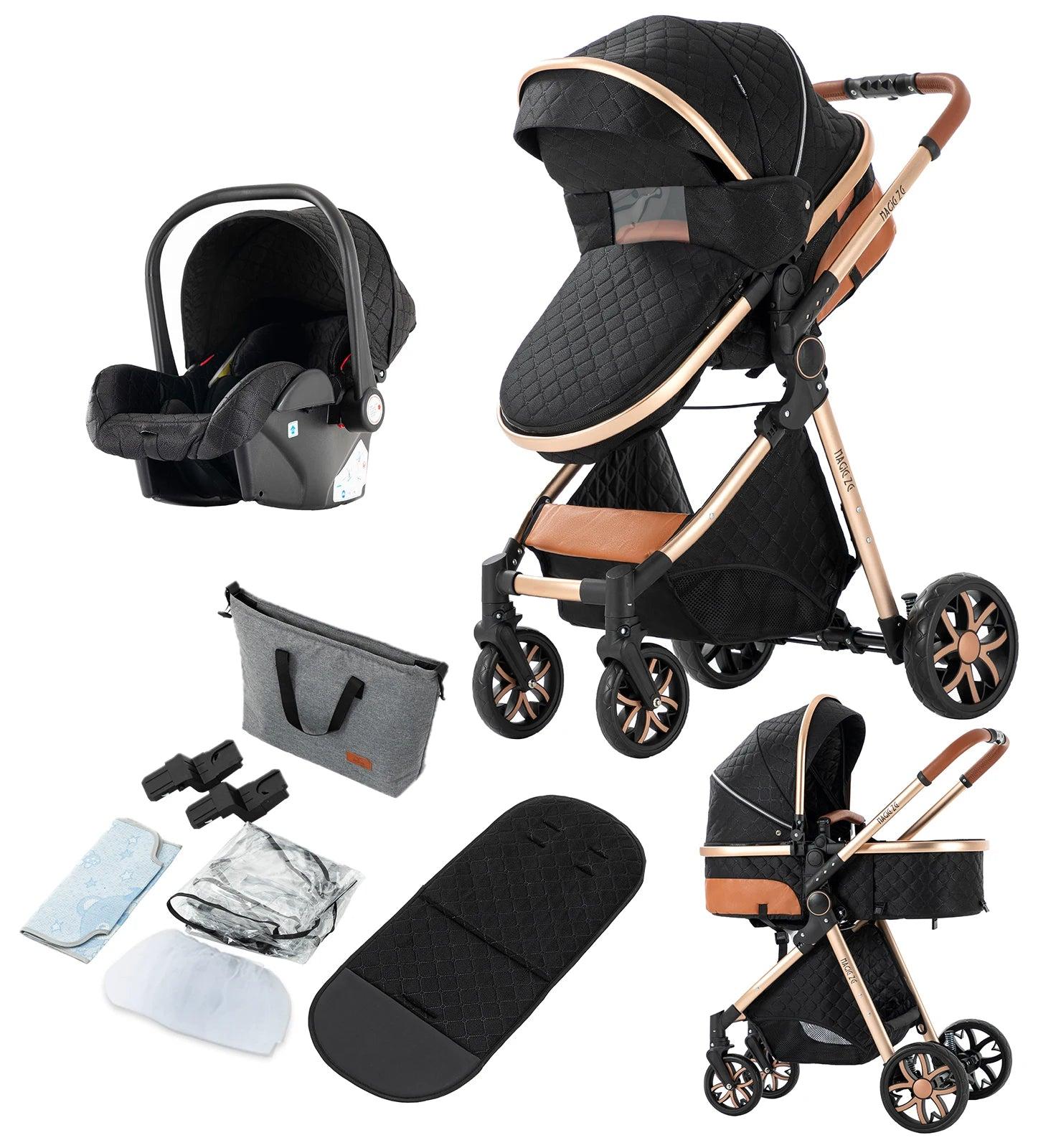 Kinderwagen - 3-in-1 - Leicht und zusammenklappbar - Verstellbarer Sitz - Sicher und komfortabel