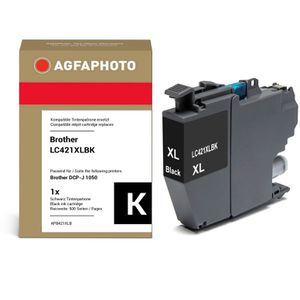 AgfaPhoto kompatibel für Brother LC-421XLBK, schwarz, 500 Seiten, Druckleistung XL,  Tinte