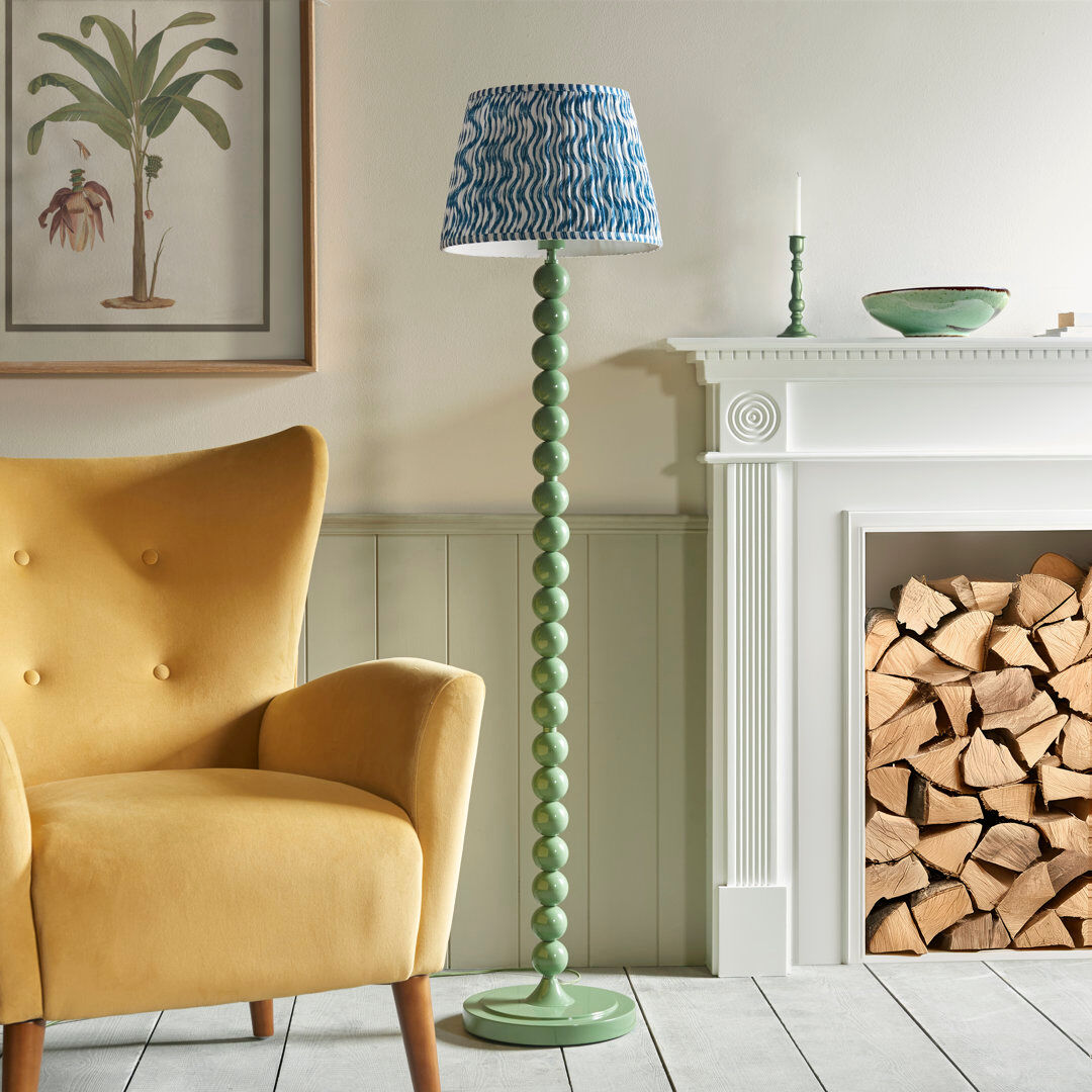 Heritage Hues Higgledy 153.2 H cm Traditional Floor Lamp Green/Blue/White 153.2cm H X 35cm W X 35cm D