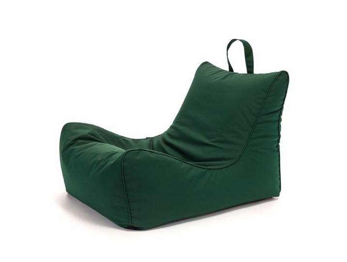 Pouf Chaise Longue Imperméable Extérieur avec Pochette et Poignée 80x60x60cm Vert – Ecopuf