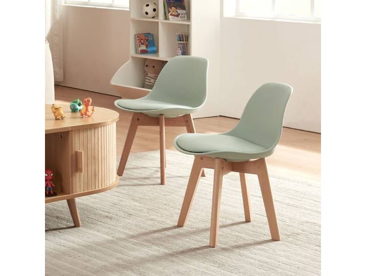 Chaise de bureau Elvdal lot de 2 pour enfants vert menthe