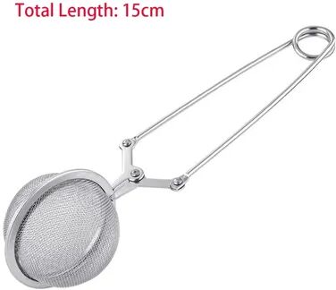 Inspire Daily Merch Durable Mesh Strainer Stainless Steel Tea Diffuser With Hanging Hook Handle Portable Loose Leaf Tea Steeper silver2