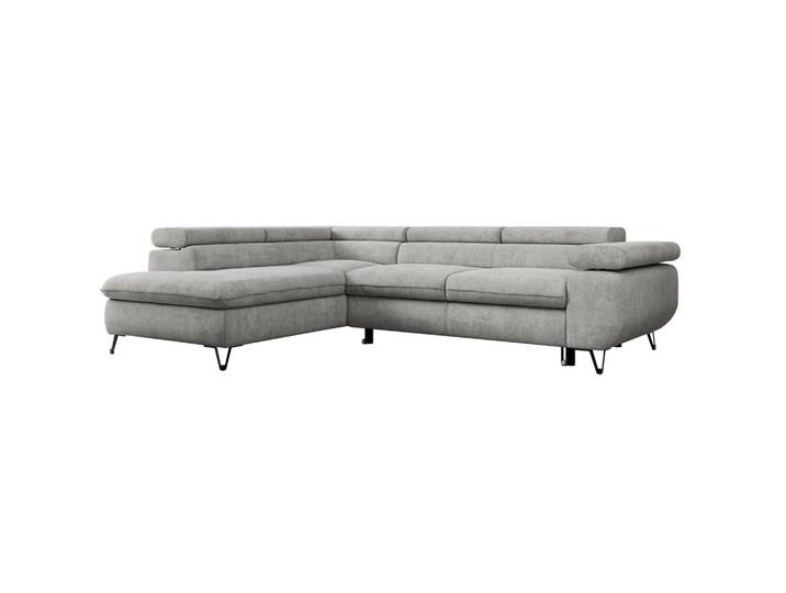 ECKSOFA PEDRO L Hellgrau Struktur - Links Seite