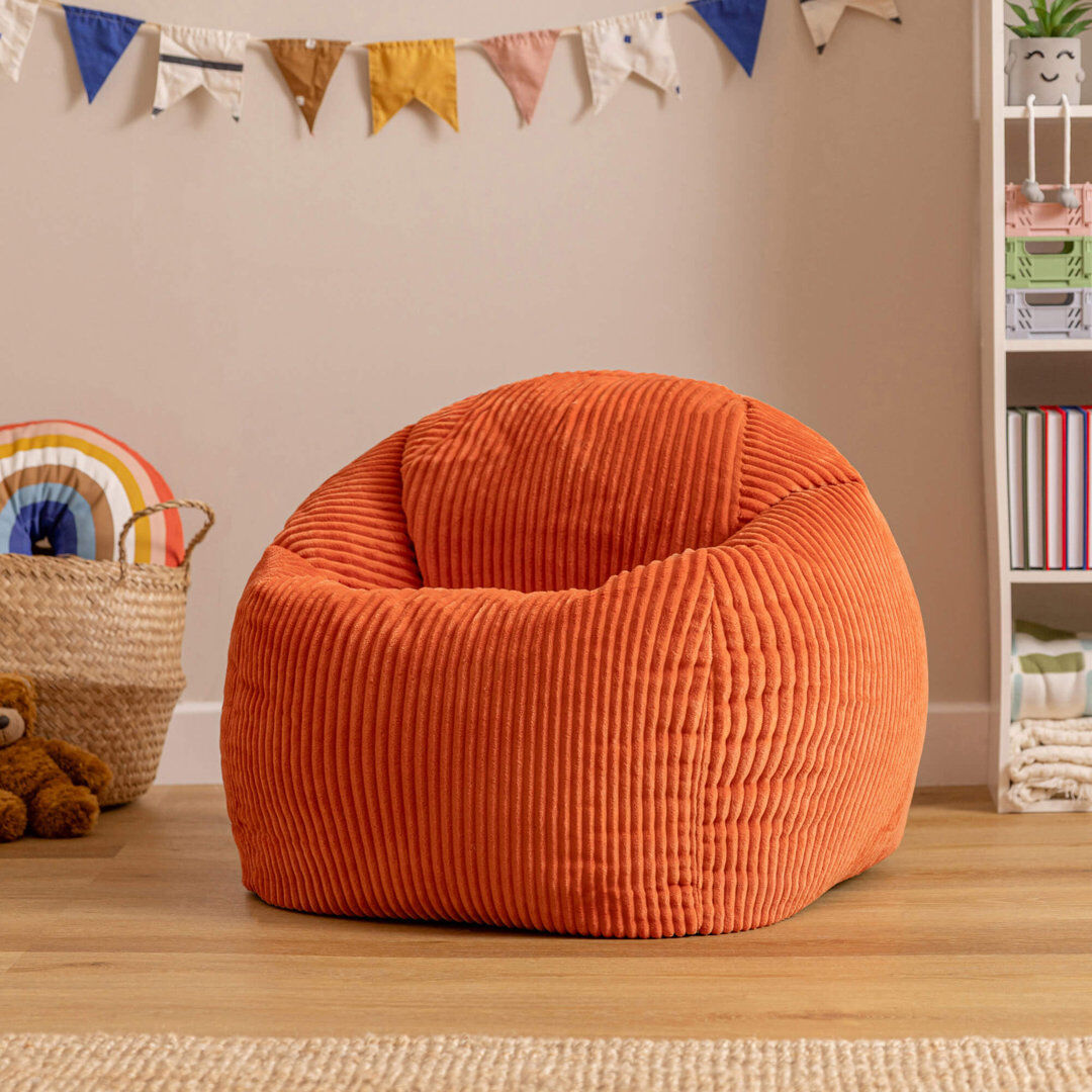 icon Kids Kingston Corduroy Classic Bean Bag, Yellow Terracotta Medium