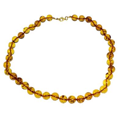 Gliederkette OSTSEE-SCHMUCK "Ostsee-Schmuck Kette Kugel 10 mm Kette Kugel 10 mm" Gr. 50, braun, Halsketten, Damen, 50cm, Bernstein, L: 50, Gliederkette