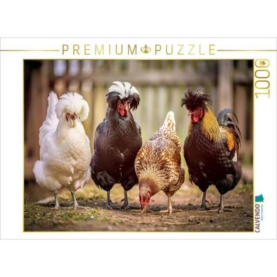 CALVENDO Puzzle Naturnah, friedlich, wunderschön - polnische Hühner. | 1000 Teile Lege-Größe 64x48cm Foto-Puzzle für glückliche Stunden, von ,