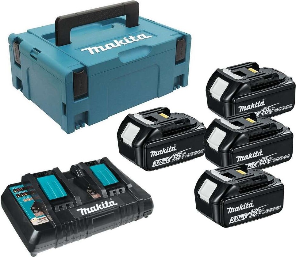 Makita 197970-3, Batterie- & Ladegerät-Set, Lithium-Ion (Li-Ion), 3 Ah, 18 V, Makita, Schwarz, Grün